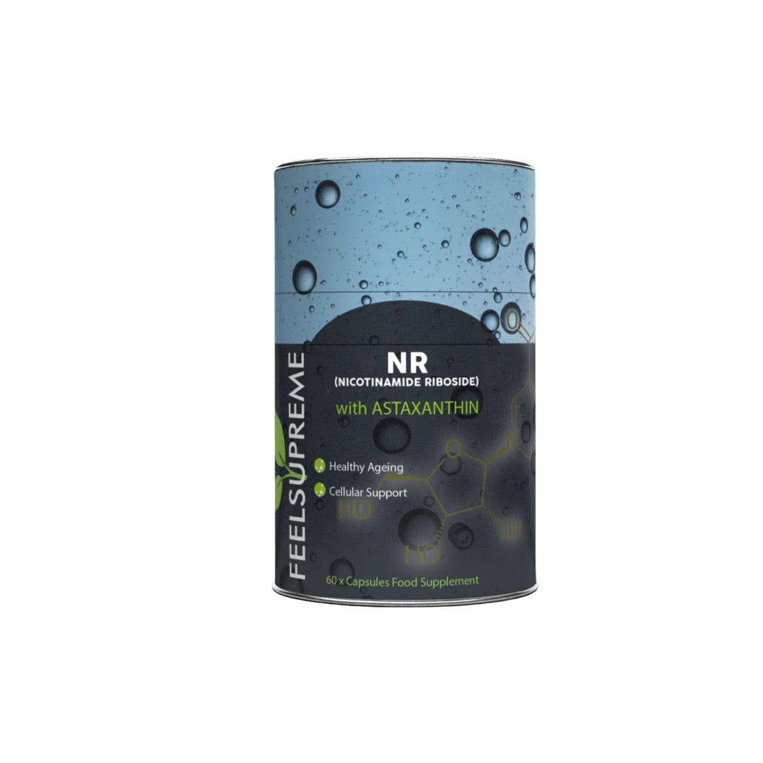 IQ Nootropics Presents:  NR with Astaxanthin Supplement – Cellular Energy & Vitality Support – 250mg Nicotinamide Riboside + 4mg Astaxanthin – 60 Vegan Capsules