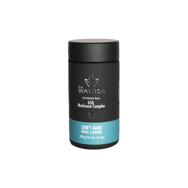 IQ Nootropics Presents: Dr Watson's GSD Mushroom Complex – 500mg Vegan Capsules with Lion’s Mane, Reishi & Shiitake – Focus, Energy & Immune Support – 60 Capsules