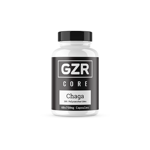 IQ Nootropics Presents: GZR Chaga Capsules – 750mg Immune & Antioxidant Support – Cellular Health Mushroom – 60 Vegan Capsules